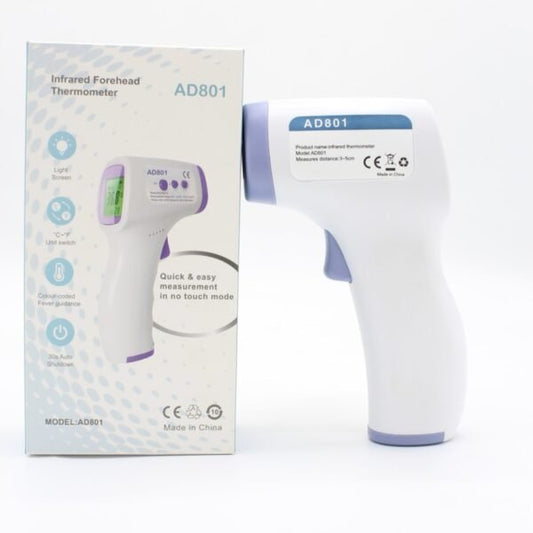 AD801 Non-Contact Infrared Forehead Thermometer – Digital 1‑Second Fever Scanner for Babies, Kids & Adults