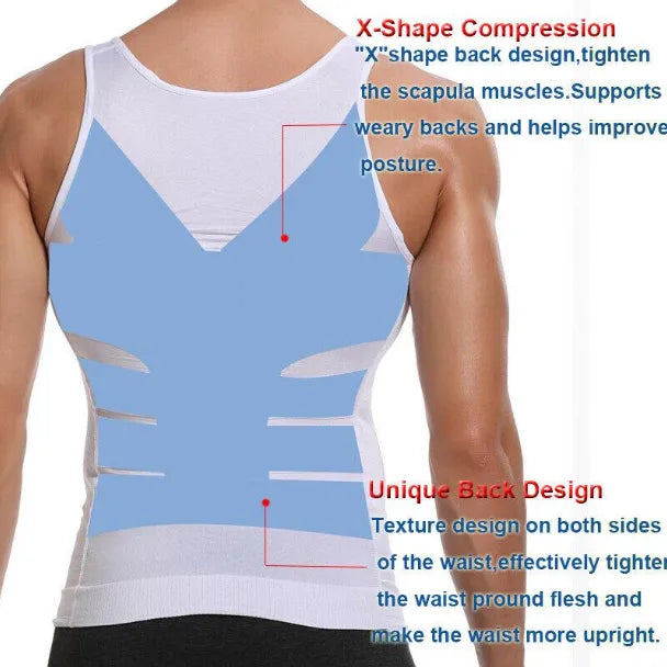 Slim N Lift Men’s Compression Shaper Vest – White – image 4