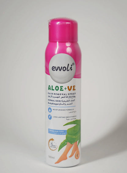 Evvoli Aloe Vera & Vitamin E Hair Removal Spray – 180ml – image 1