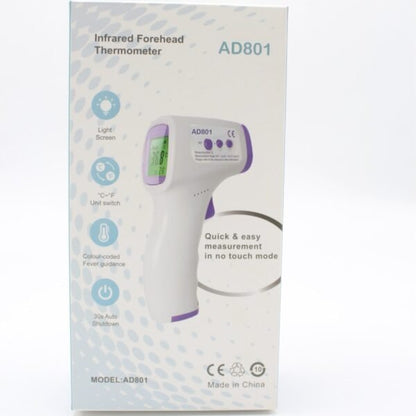 AD801 Non-Contact Infrared Forehead Thermometer – Digital 1‑Second Fever Scanner for Babies, Kids & Adults