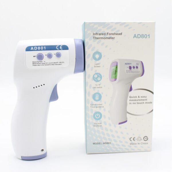 AD801 Non-Contact Infrared Forehead Thermometer – Digital 1‑Second Fever Scanner for Babies, Kids & Adults
