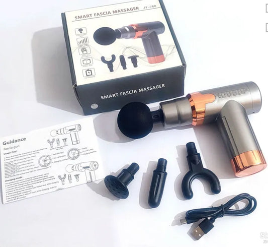 JY-760 Portable Deep-Tissue Massage Gun with 4 Heads – image 1