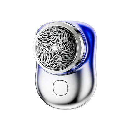 Mini USB Rechargeable Wet & Dry Electric Shaver – Silver/Blue – image 5