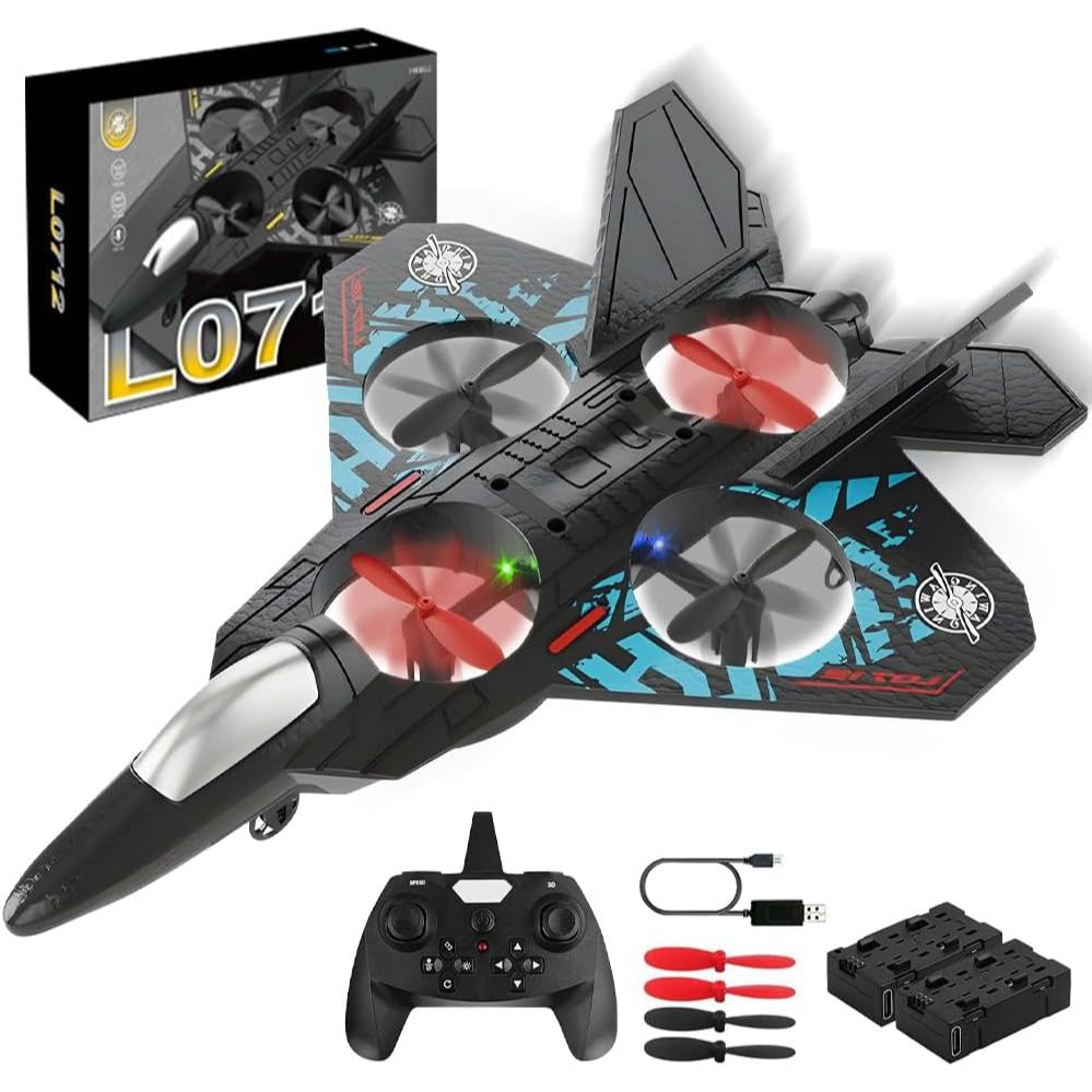LO712 Flying Fighter Jet RC Airplane Drone – Rechargeable Battery, Durable Build, Easy Remote Control for Kids & Beginners