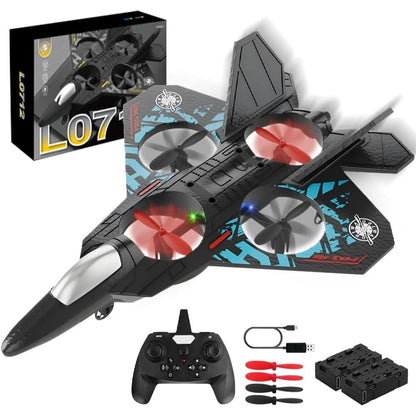LO712 Flying Fighter Jet RC Airplane Drone – Rechargeable Battery, Durable Build, Easy Remote Control for Kids & Beginners