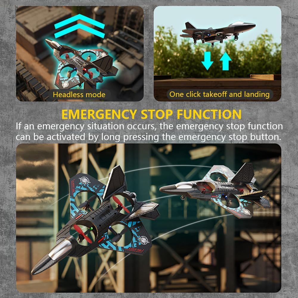 LO712 Flying Fighter Jet RC Airplane Drone – Rechargeable Battery, Durable Build, Easy Remote Control for Kids & Beginners